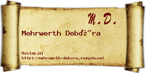 Mehrwerth Debóra névjegykártya